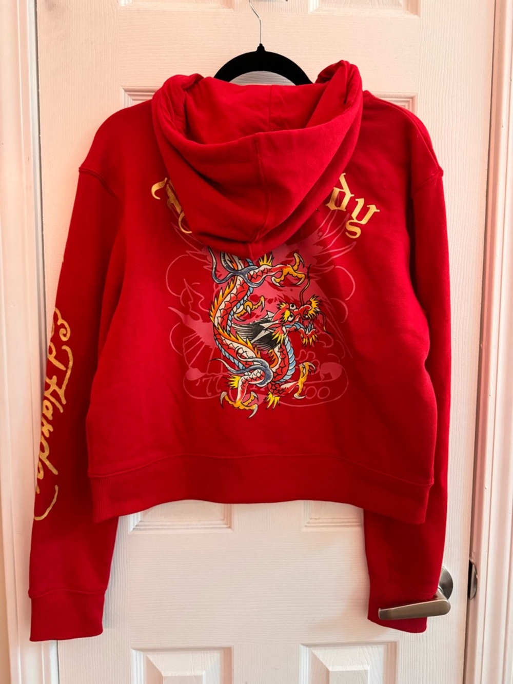 ED HARDY Dragon Cherry Zip Up Tattoo Hoodie Size Large *LIKE NEW* - Picture 3 of 7